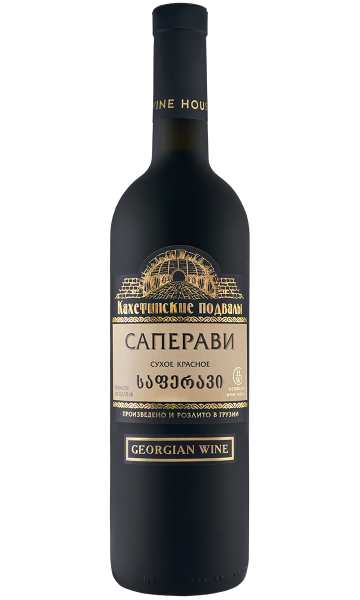 Вино столовое "Саперави" сер.Кахетинские подвалы кр. сух. 10,5-12% 0,75л матовая бутылка 1/6